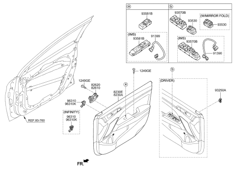 2020 Hyundai Elantra Korean made Front Door Trim Diagram
