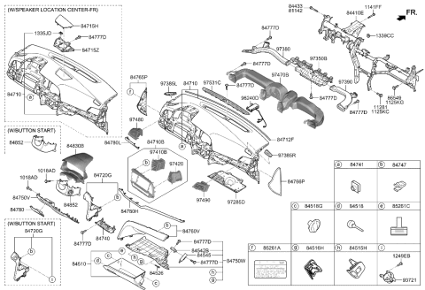 2019 Hyundai Elantra Panel Assembly-Crash Pad P/SIDE Diagram for 84770-F2AA0-PKG