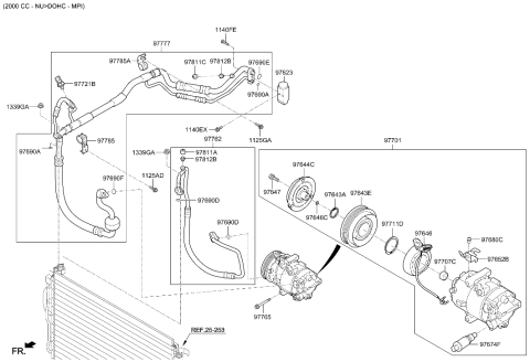 2020 Hyundai Elantra Air conditioning System-Cooler Line Diagram 2