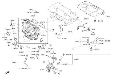 2020 Hyundai Elantra Korean made Intake Manifold Diagram 1