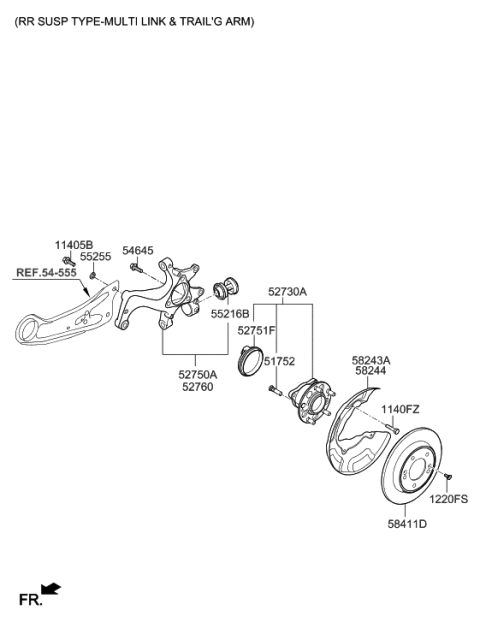 2019 Hyundai Elantra Carrier Assembly-Rear Axle,RH Diagram for 52720-F2AA0