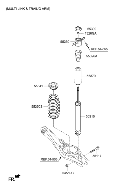 2019 Hyundai Elantra Rear Spring & Strut Diagram 2