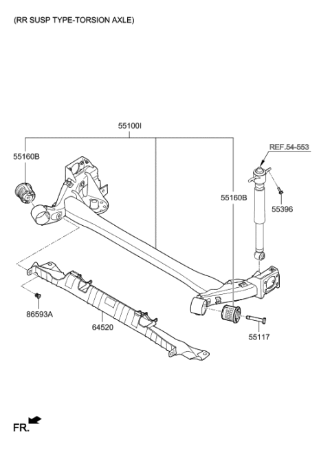 2020 Hyundai Elantra Korean made Rear Suspension Control Arm Diagram 2