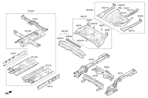2020 Hyundai Elantra Korean made Floor Panel Diagram 1