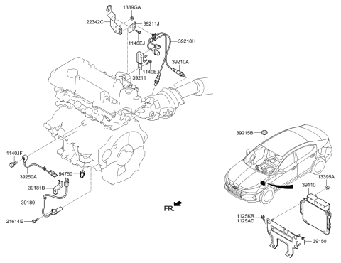 2020 Hyundai Elantra Korean made Electronic Control Diagram 1
