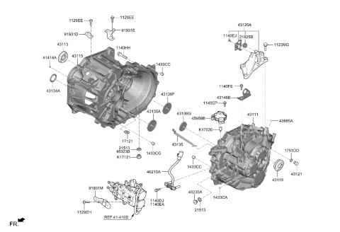 2019 Hyundai Elantra Transaxle Case-Manual Diagram 5