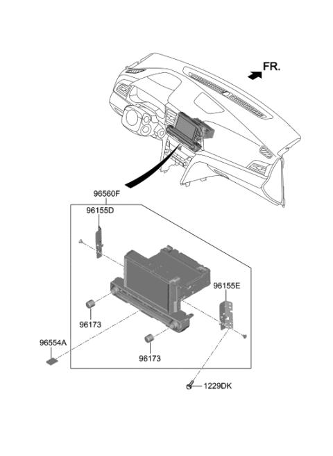 2020 Hyundai Elantra Bracket-Set MTG,RH Diagram for 96176-F2200