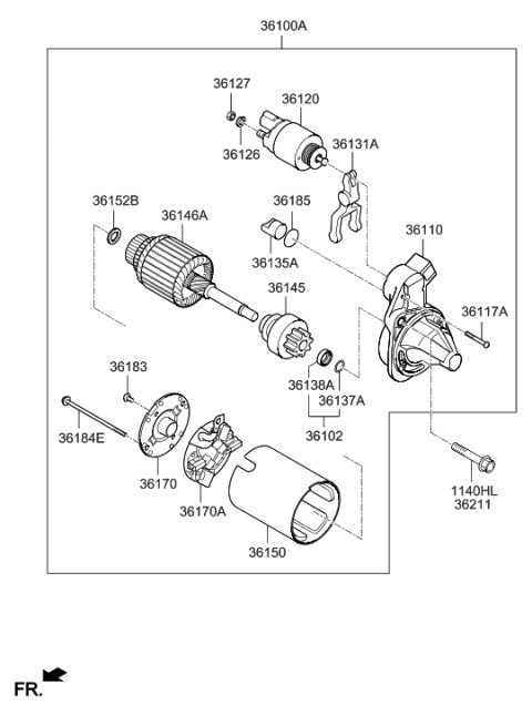 2020 Hyundai Elantra Korean made Starter Diagram 1