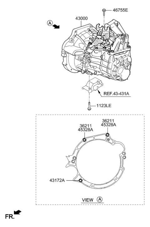 2020 Hyundai Elantra Transaxle Assy-Manual Diagram 3