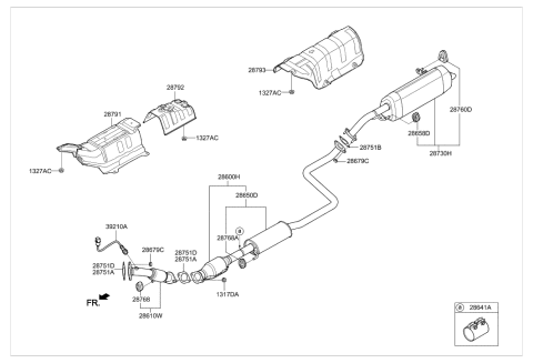 2020 Hyundai Elantra Korean made Muffler & Exhaust Pipe Diagram 2