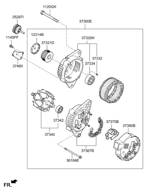 2020 Hyundai Elantra Korean made Alternator Diagram 2