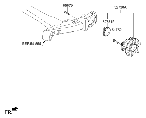 2020 Hyundai Elantra Korean made Rear Axle Diagram 1