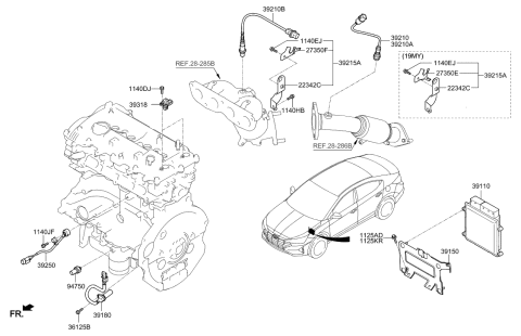 2023 Hyundai Genesis Electrified GV70 Sensor Assembly-Oxygen Diagram for 39210-2ECC2
