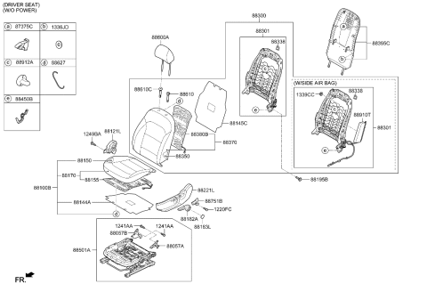 2020 Hyundai Elantra Korean made Front Seat Diagram 2