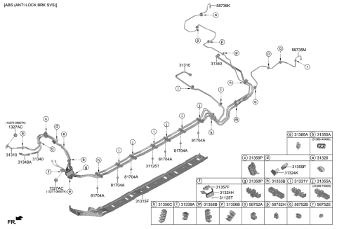 2020 Hyundai Elantra Protector-Fuel Line Front Diagram for 31315-F2100