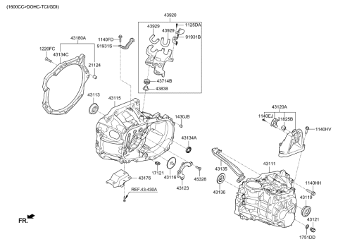 2020 Hyundai Elantra Korean made Transaxle Case-Manual Diagram 3