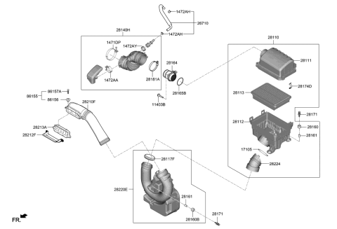 2020 Hyundai Elantra Korean made Air Cleaner Diagram 2