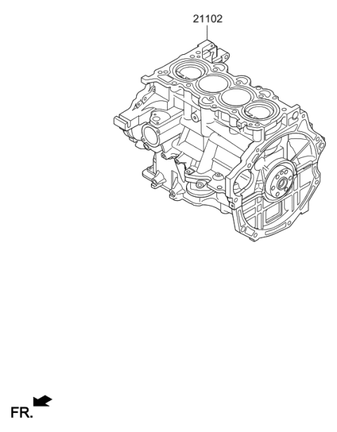 2020 Hyundai Elantra Short Engine Assy Diagram 1