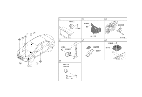 2023 Hyundai Genesis Electrified GV70 Module Assembly-Air Bag Control Diagram for 95910-F2150