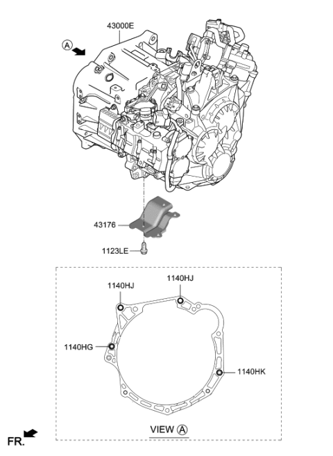 2006 Hyundai Tiburon Transmission Assembly-Manual Diagram for 43000-32AB5