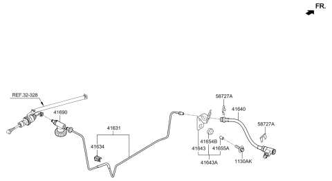 2020 Hyundai Elantra Korean made Clutch Master Cylinder Diagram
