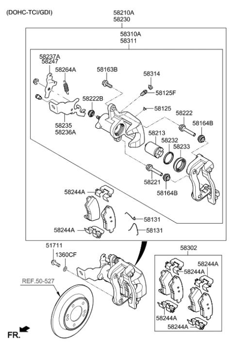 2020 Hyundai Elantra Korean made Rear Wheel Brake Diagram 3