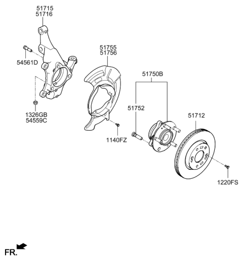 2020 Hyundai Elantra Korean made Front Axle Diagram