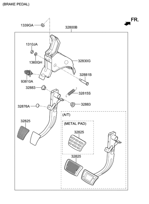 2020 Hyundai Elantra Pedal Assembly-Brake Diagram for 32800-M6110