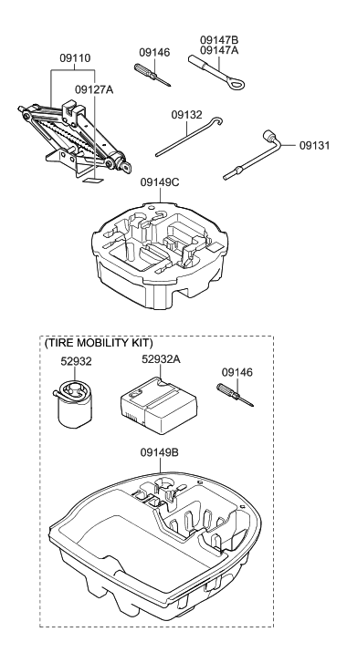 2020 Hyundai Elantra Korean made OVM Tool Diagram