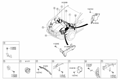 2020 Hyundai Elantra Wiring Assembly-FRT Diagram for 91260-F2460