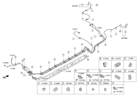 2020 Hyundai Elantra Korean made Fuel Line Diagram 1