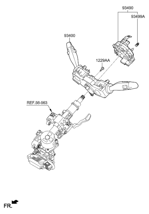 2019 Hyundai Elantra Switch Assembly-Multifunction Diagram for 93400-F2002