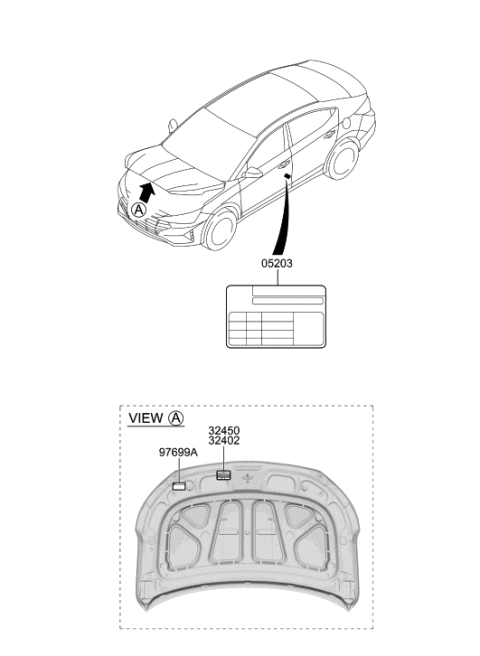 2019 Hyundai Elantra Label-Emission Control Diagram for 32450-2BAD7