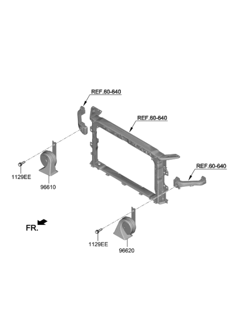 2019 Hyundai Elantra Horn Assembly-Low Pitch Diagram for 96610-F2600