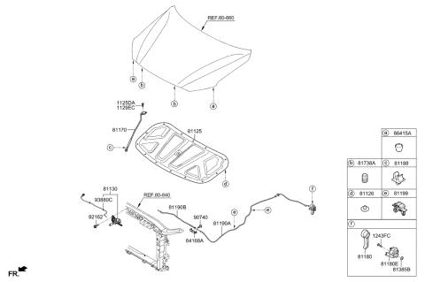 2019 Hyundai Elantra Hood Trim Diagram