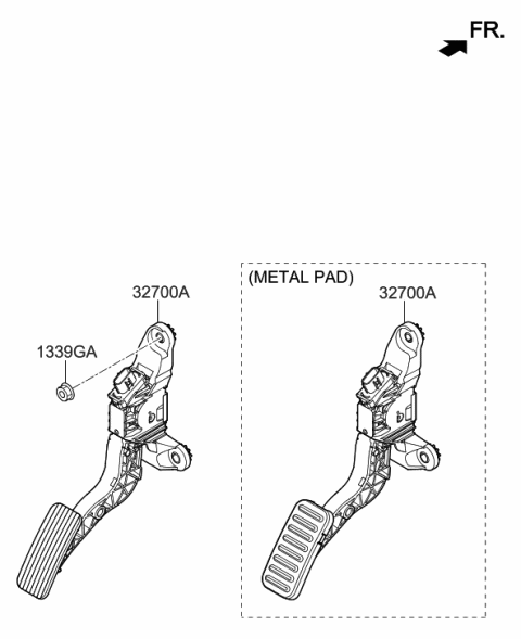 2020 Hyundai Elantra Korean made Accelerator Pedal Diagram
