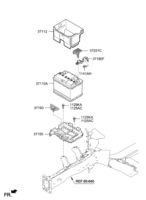 2020 Hyundai Elantra Battery Sensor Assembly Diagram for 37180-F2100