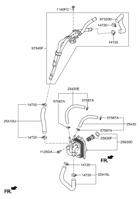 2017 Hyundai Elantra US Alabama made Oil Cooling Diagram