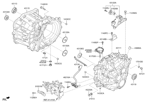 2018 Hyundai Elantra Transaxle Case-Manual Diagram 1