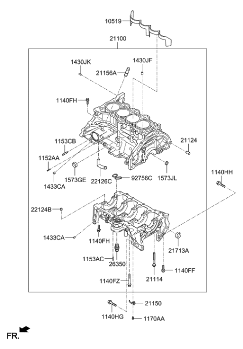 2016 Hyundai Elantra Cylinder Block Diagram 2