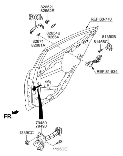 2017 Hyundai Elantra US Alabama made Rear Door Locking Diagram