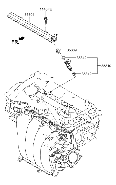 2016 Hyundai Elantra Throttle Body & Injector Diagram 2