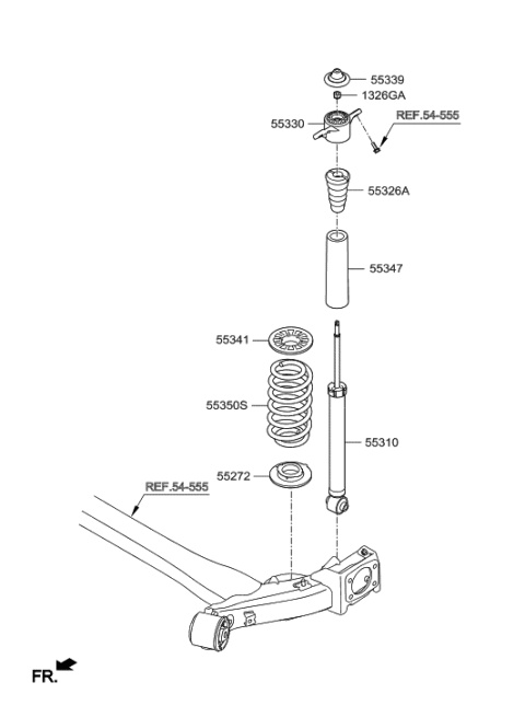 2017 Hyundai Elantra US Alabama made Rear Spring & Strut Diagram