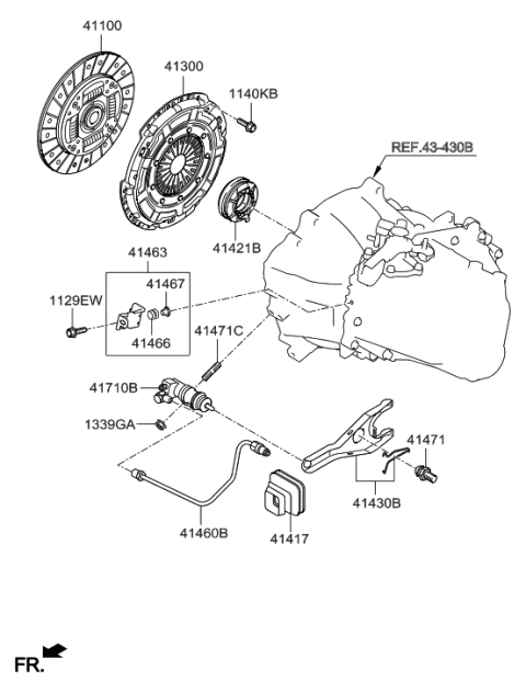 2016 Hyundai Elantra US Alabama made Clutch & Release Fork Diagram 2