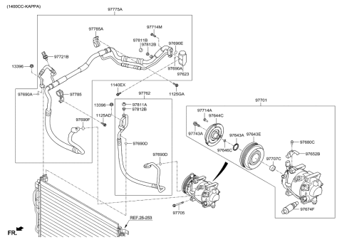 2016 Hyundai Elantra US Alabama made Air conditioning System-Cooler Line Diagram 2