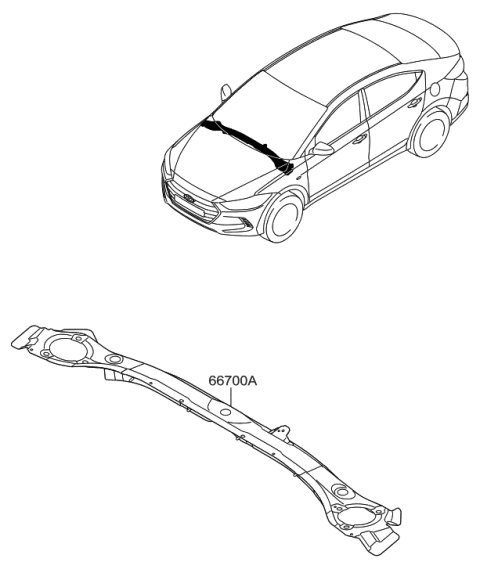 2016 Hyundai Elantra Panel Assembly-Cowl Complete Diagram for 66700-F2000