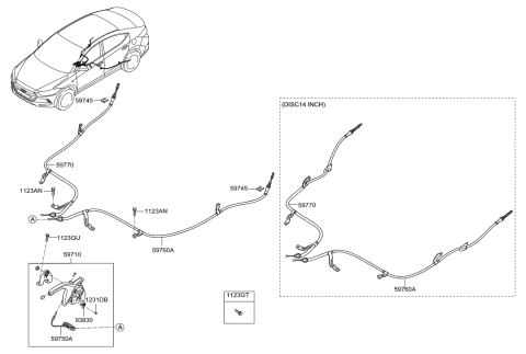 2017 Hyundai Elantra US Alabama made Parking Brake System Diagram