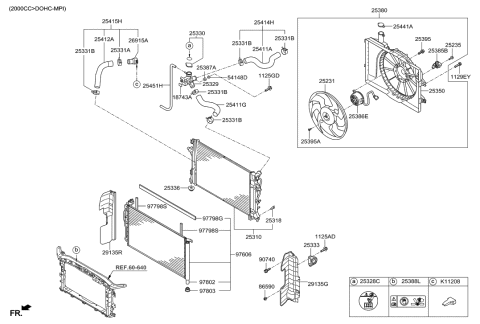 2017 Hyundai Elantra US Alabama made Engine Cooling System Diagram 1