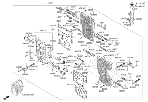 2018 Hyundai Elantra US Alabama made Transmission Valve Body Diagram