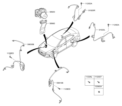 2016 Hyundai Elantra US Alabama made Hydraulic Module Diagram
